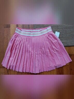 Never Worn-Beyond Yoga Striped Waistband Pleated Pink Skirt